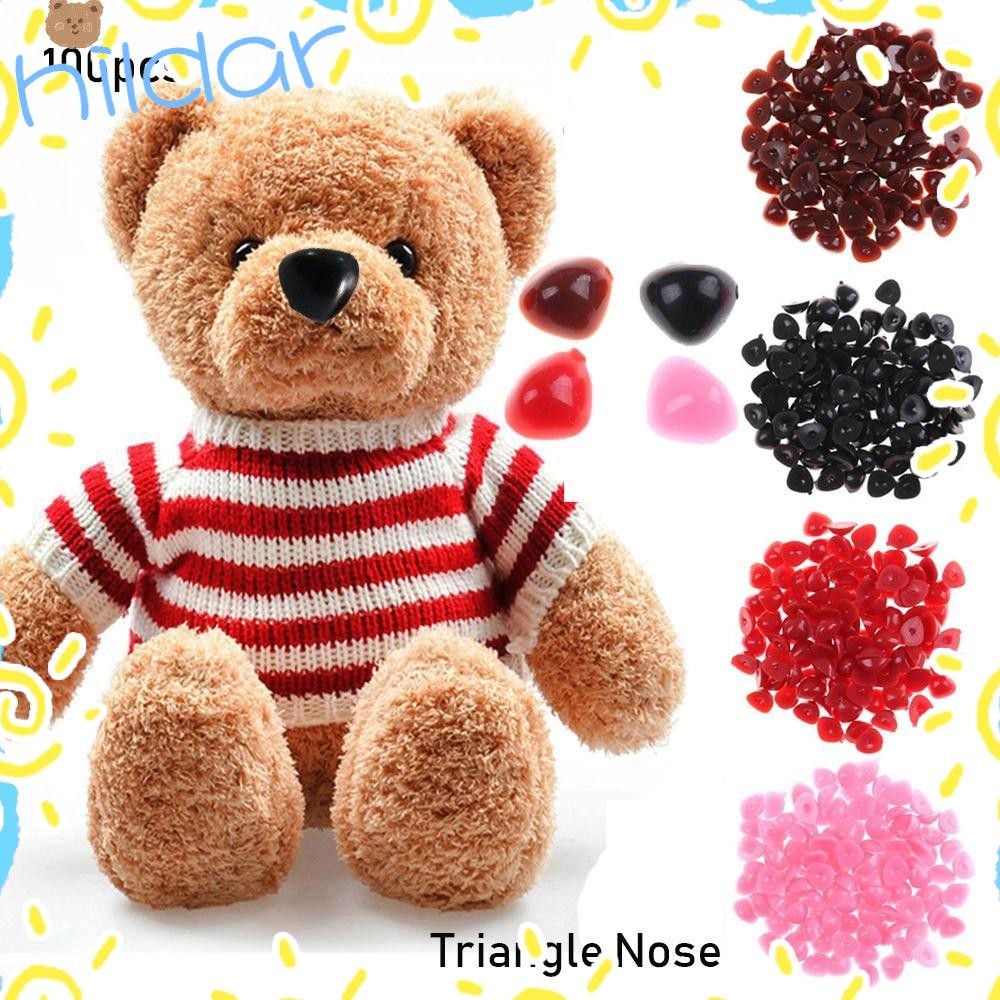HLAR 100 ชิ้นความปลอดภัยชิ้นส่วนหัตถกรรมจมูกตุ๊กตาพลาสติก