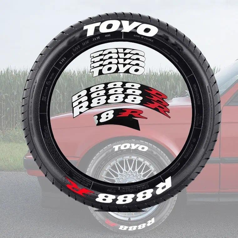 Toyo R888R สติกเกอร์ยางรถยนต์รถจักรยานยนต์ดัดแปลงสติกเกอร์ตัวอักษรอุปกรณ์ตกแต่งภายในรถยนต์สําหรับ BM