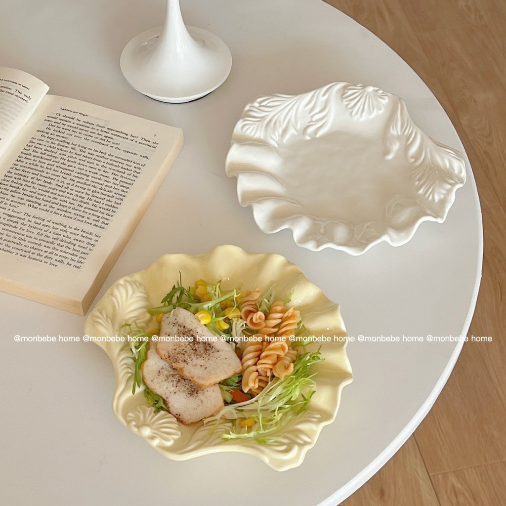 จาน จานเซรามิก จานเปลือกหอย🐚 insจานผลไม้จานสลัด🥗 ถาดเก็บเครื่องประดับ พร้อมส่ง！！！