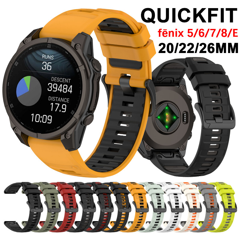 สาย Garmin QuickFit 20 มม.22 มม.26 มม.กีฬานาฬิกาสําหรับ Garmin Fenix 8 E Quatix 8 Enduro 3 เปลี่ยนสา