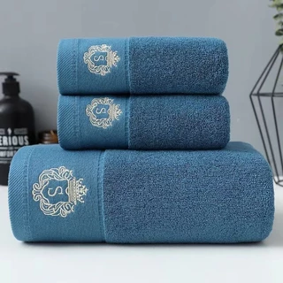 ผ้าเช็ดตัวไซส์ใหญ่พิเศษ โลโก้สีทอง ผ้าCotton 100% ขนาด70x140 Cm ซับน้ำดี ขนไม่หลุด ผ้าหนานุ่มสบาย