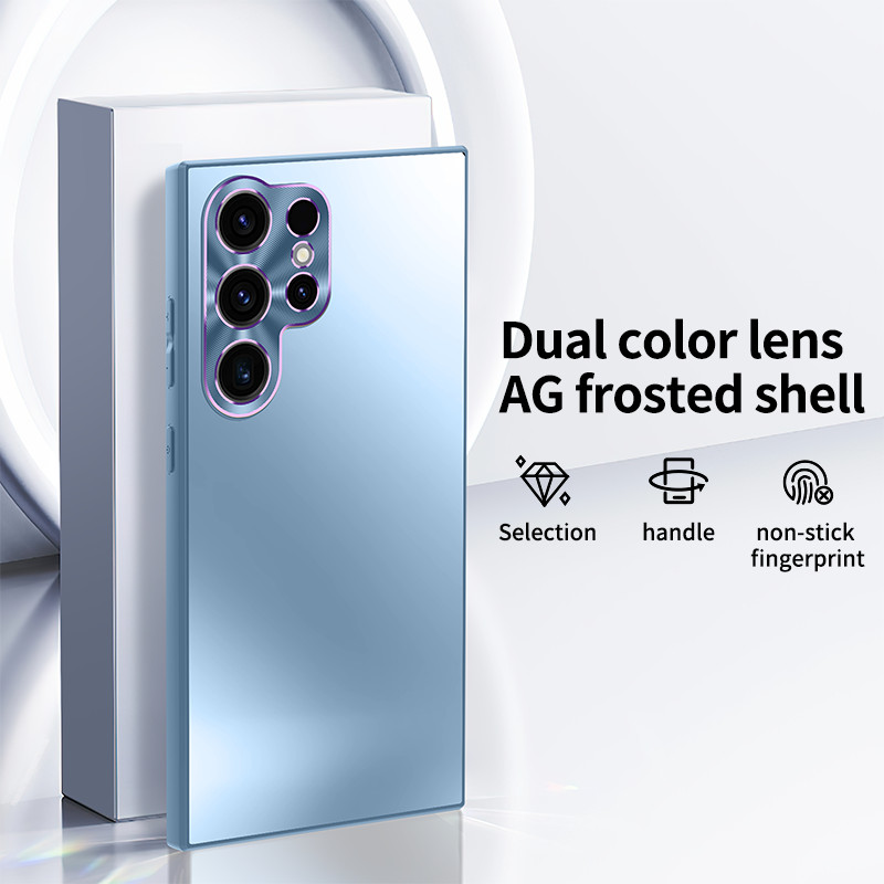 หรูหรา AG Frosted Full เลนส์ป้องกันเคสโทรศัพท์สําหรับ Samsung Galaxy S25 Ultra Plus S24 Ultra Plus S