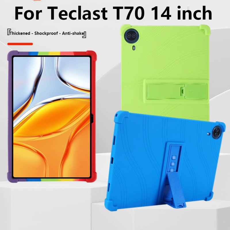 เคสซิลิโคนอ่อนนุ่มสําหรับ Teclast T70 14 นิ้วฝาครอบขาตั้งแบบปรับได้กันกระแทก
