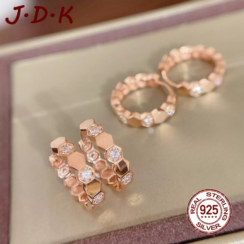 MAWAR JDK 18K Rose Gold ต่างหูเครื่องประดับสําหรับผู้หญิง
