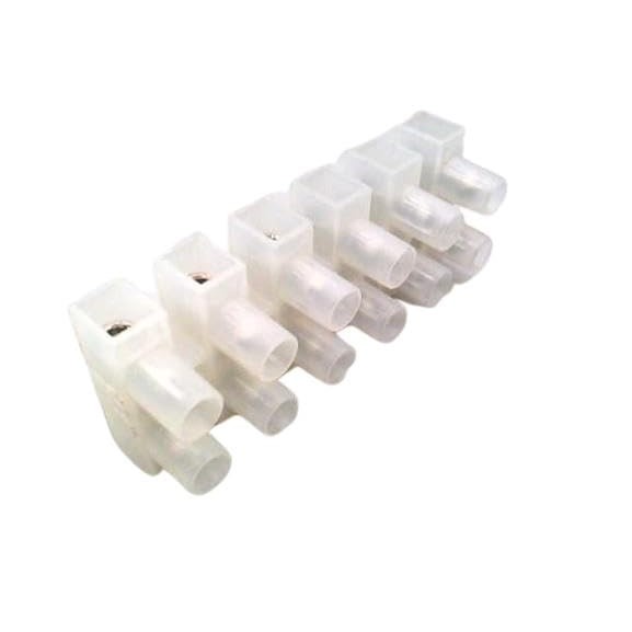 40.206 10 MM Pitch, 2 แถว, 22-10 AWG, 30 AMPS, 300 โวลต์, 6 ตําแหน่ง, Barrier, Clear, Panel Mount, T