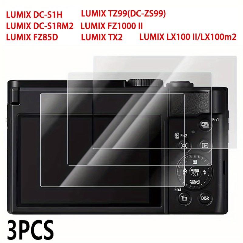 3pcs ป้องกันหน้าจอกระจกนิรภัย 9H ฟิล์มสําหรับ Panasonic LUMIX DC-TZ99/ZS99/S1H/S1RM2/FZ85D/FZ1000 II