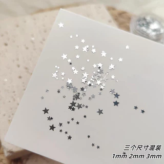 แพทช์แต่งเล็บเลื่อมดาวขนาดผสมสีดาวห้าแฉกมินิแพทช์เล็บบางเฉียบ