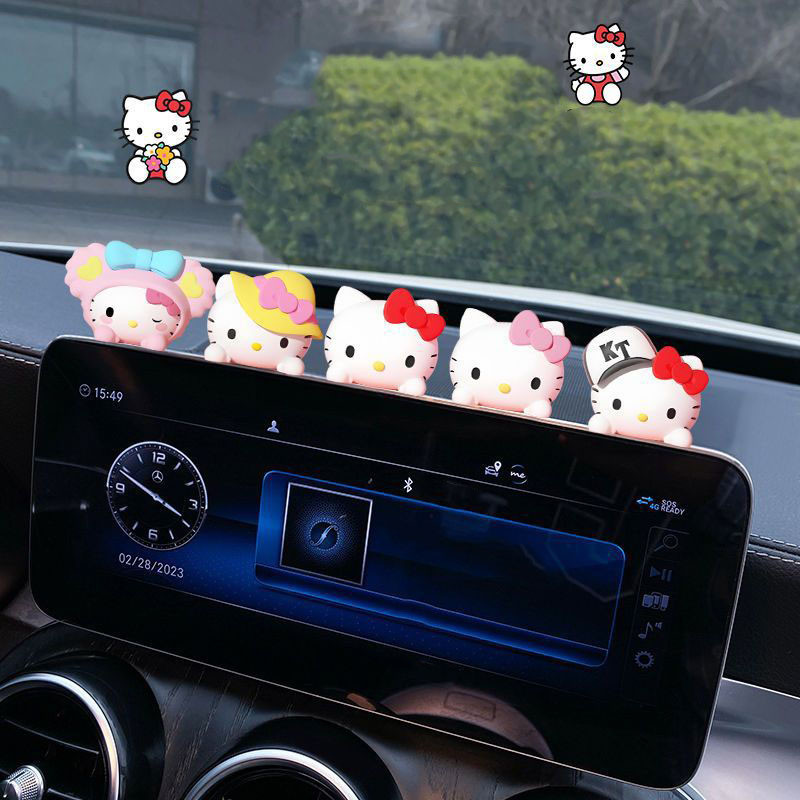 UTUONY เครื่องประดับภายในรถน่ารักศูนย์การ์ตูนคอนโซลตกแต่งลูกแมวน้ำนอง