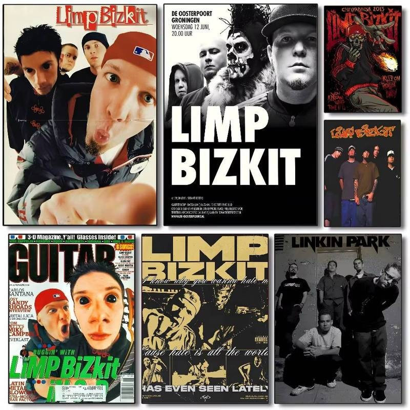 โปสเตอร์ L-Limp Band Bizkit ศิลปะ HD ศิลปะผนังเหนียวและกันน้ําสําหรับห้องนั่งเล่น ห้องนอน บาร์ในบ้าน ตกแต่งความงาม