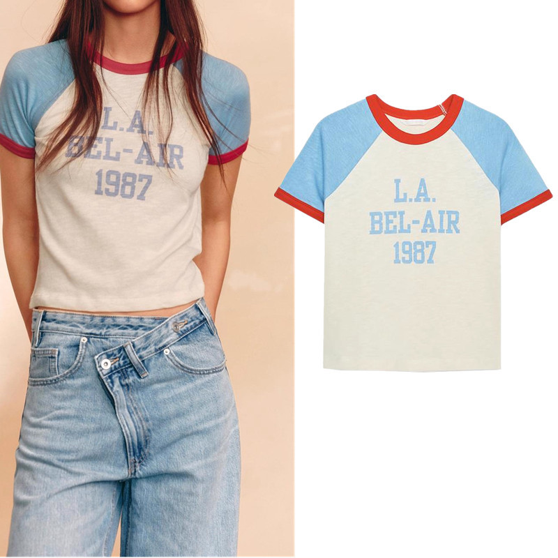 เสื้อยืดแขนสั้นคอกลม พิมพ์ลาย ZA 0085804