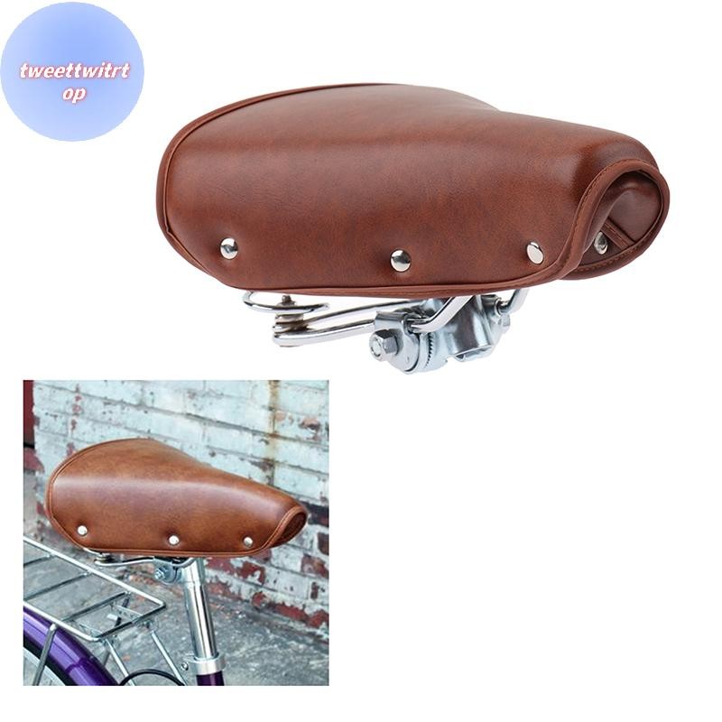 DOUSUN Vintage Retro Bike Cycle Leather Seat Spring นั่งสบาย TH