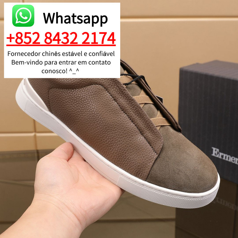 Zegna2025 รองเท้าผ้าใบแฟชั่นลําลองสําหรับผู้ชายสไตล์ใหม่รองเท้าเทนนิส