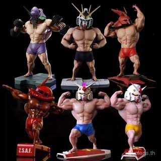 [Eyes Can Glow] Muscle Gundam Figure Tie รูปปั้นโบราณตกแต่งข…