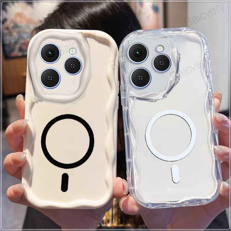 สําหรับ ITEL A80 / A70 / A50 / A90 พร้อมสติกเกอร์แม่เหล็ก Ripple Border Design TPU Silicon Cover