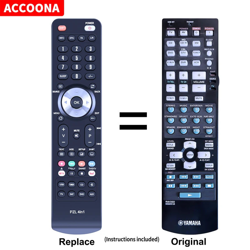 รีโมทคอนโทรลสําหรับ Yamaha DSPAX450 RX-V56 RAV246 YHT-755 RAV320 RX-V661BL WG646100 HTR-5960SL WA164