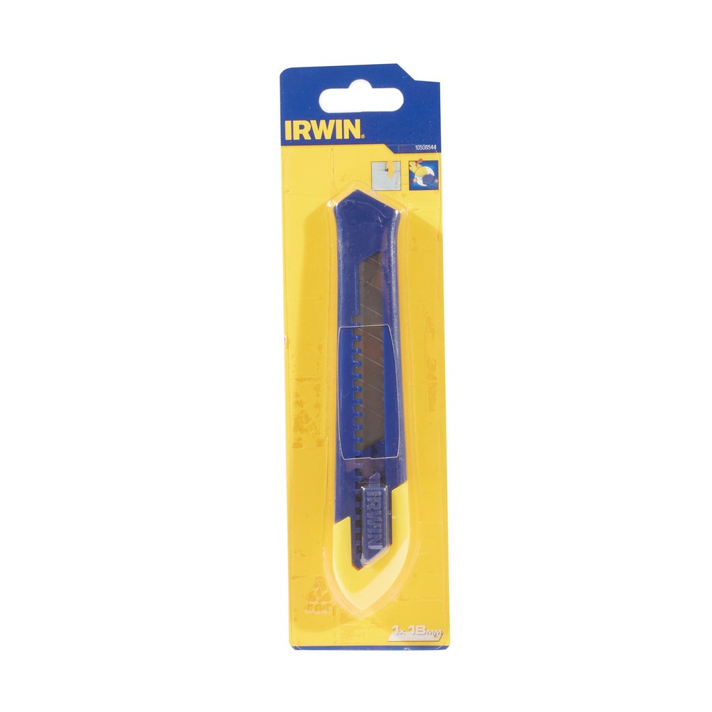 IRWIN มีดคัตเตอร์ 18 มม. รุ่น PRO SNAP ความยาวรวม 165 มม. (6-8/16 นิ้ว) ผลิตจาก ABS ระบบล็อคใบมีดในต