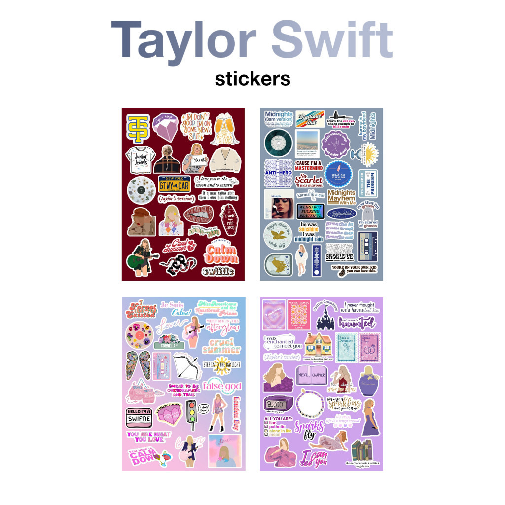 STICKER TAYLOR MIDNIGHT SWIFTS SPEA NOW TV TAYLORS VERSION LOVER - Pre-cut - Colorfast - ทนน้ํา - กา