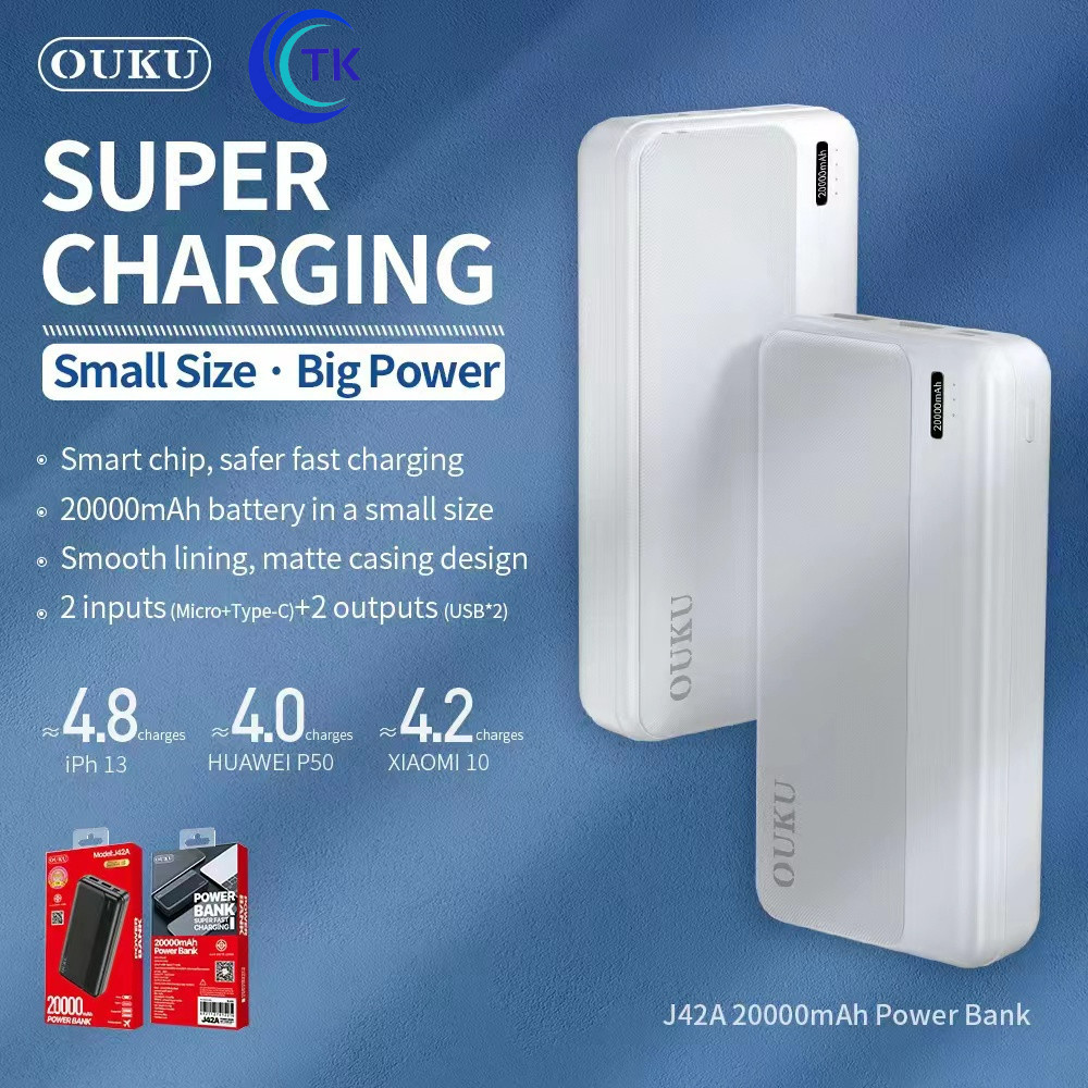 พาว์เวอร์แบงค์ OUKU J42A แบตสำรอง 20,000 MAH มี มอก. พร้อมส่ง