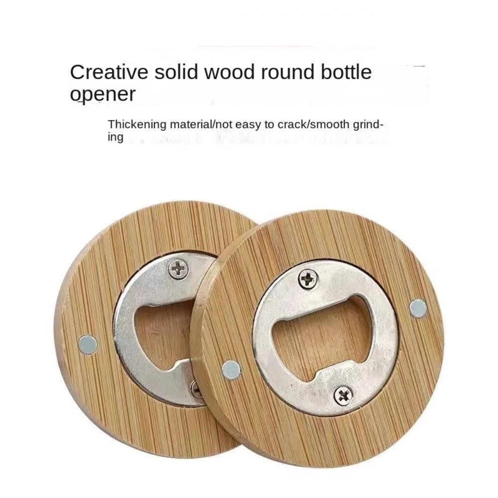 สั่น491ที่เปิดขวด, ที่เปิดขวดเบียร์ไม้ไผ่ไม้, ที่เปิดขวดเบียร์ทรงกลมแบบพกพาสําหรับบาร์ครัวบ้าน - รูปที่ 3
