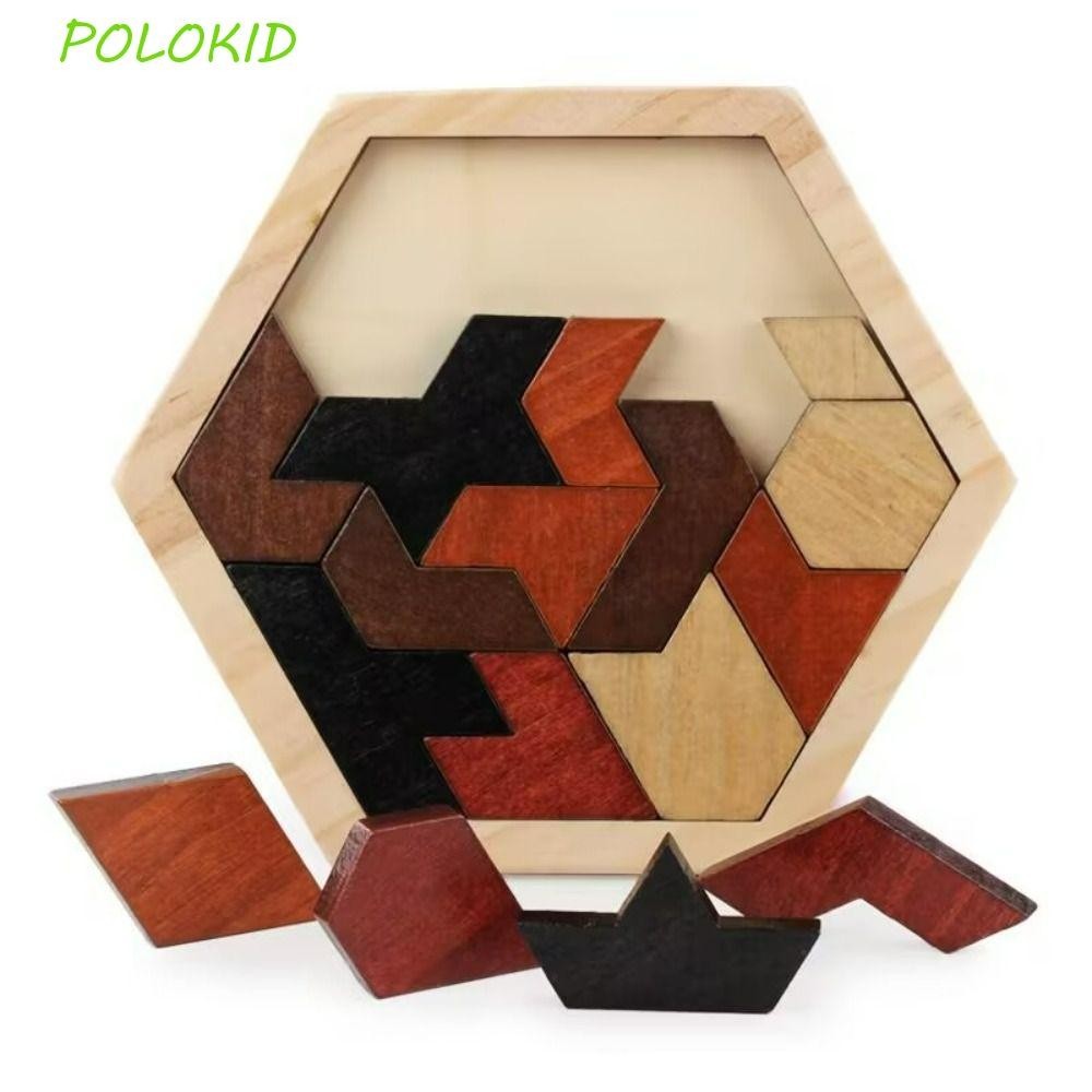 Polokid Tangram เกมจิ๊กซอว์คณิตศาสตร์การเรียนรู้ก่อนวัยเรียนผู้ใหญ่เด็กในช่วงต้นความรู้ความเข้าใจการ์ตูนสัตว์ประสาทสัมผัสของเล่น Hand-on Ability เด็กเกมปริศนาเกมการศึกษากระดาน