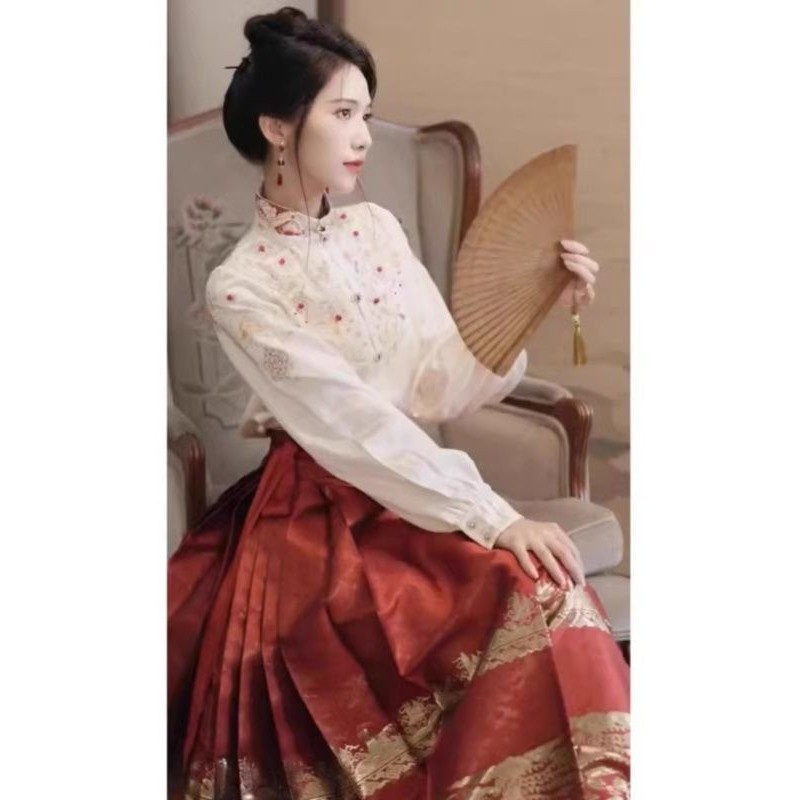 สไตล์แห่งชาติ Han เสื้อผ้าจีนหมั้น Toast Dress กระโปรงม้าสีแดงชุดสูทผู้หญิง