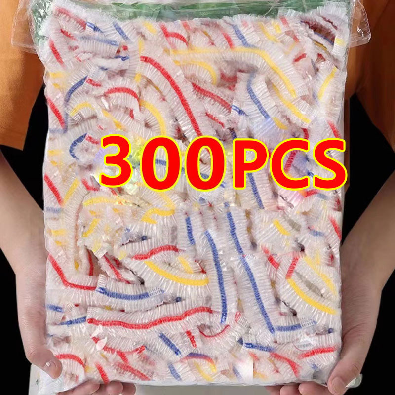 100/300 ชิ้นฝาครอบอาหารแบบใช้แล้วทิ้งพลาสติกห่อยืดหยุ่นฝาอาหารชามแผ่นยืดหยุ่นสําหรับถุงอาหารในครัว