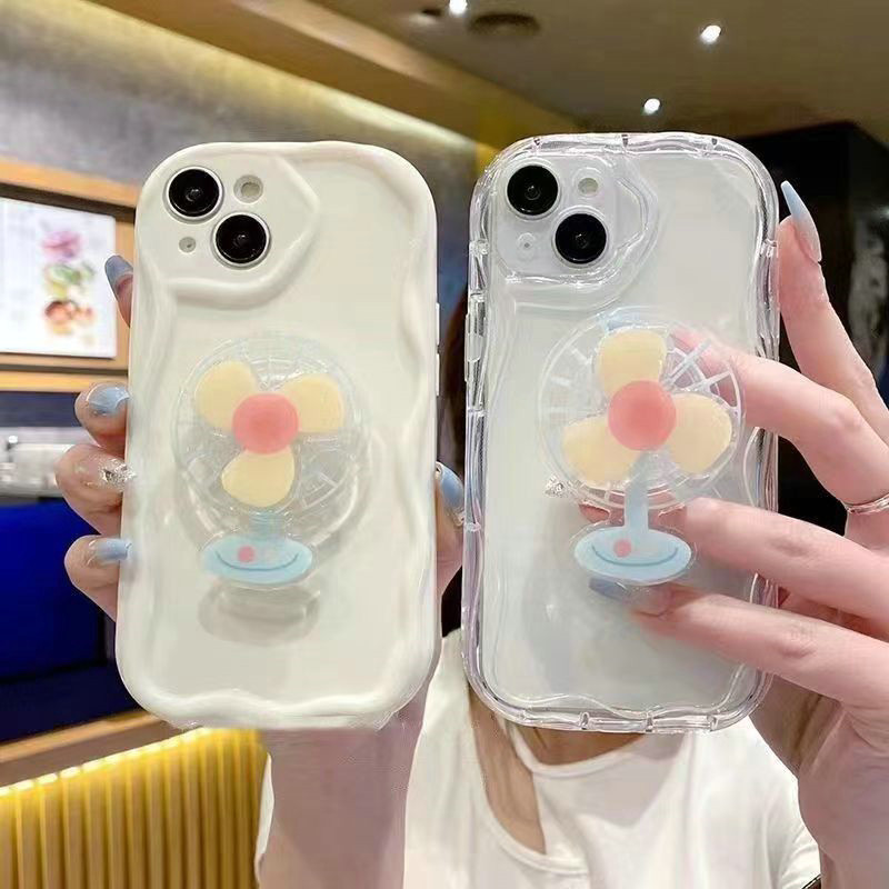 AYX| เคส สำหรับ Vivo Y78 V9 Youth V15 V20 V21E V23 V23E V25 V25E V27 V27E V29 Lite V29E V30 V30E Z1 Pro Soft Silicone Water Rippe Simple Rotating Funny Fan Phone Case