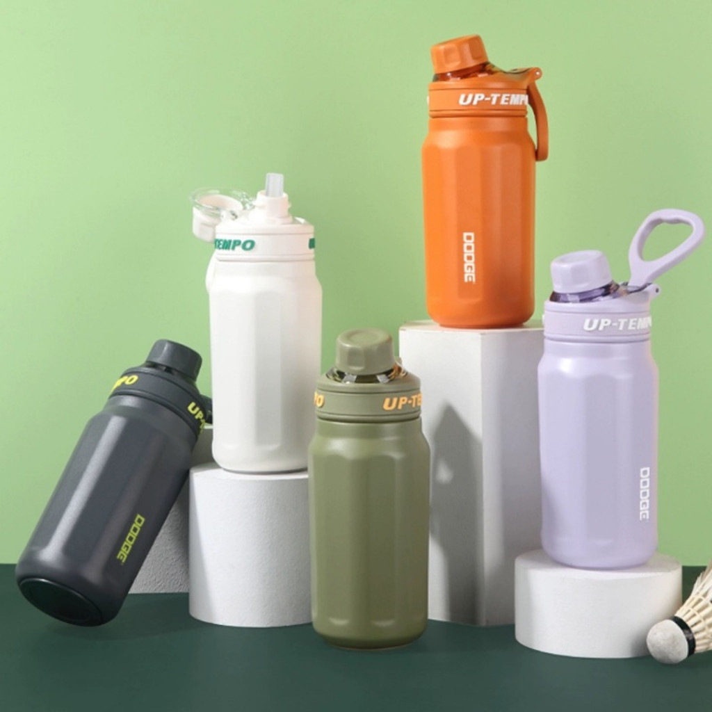 กระบอกน้ำ DODGE ขวดน้ำเก็บความเย็น ใส่ได้ทั้งน้ำร้อนน้ำเย็น มีหูหิ้ว แข็งแรง สแตนเลสSUS316 ขนาด 520ml , 670ml , 1000ml