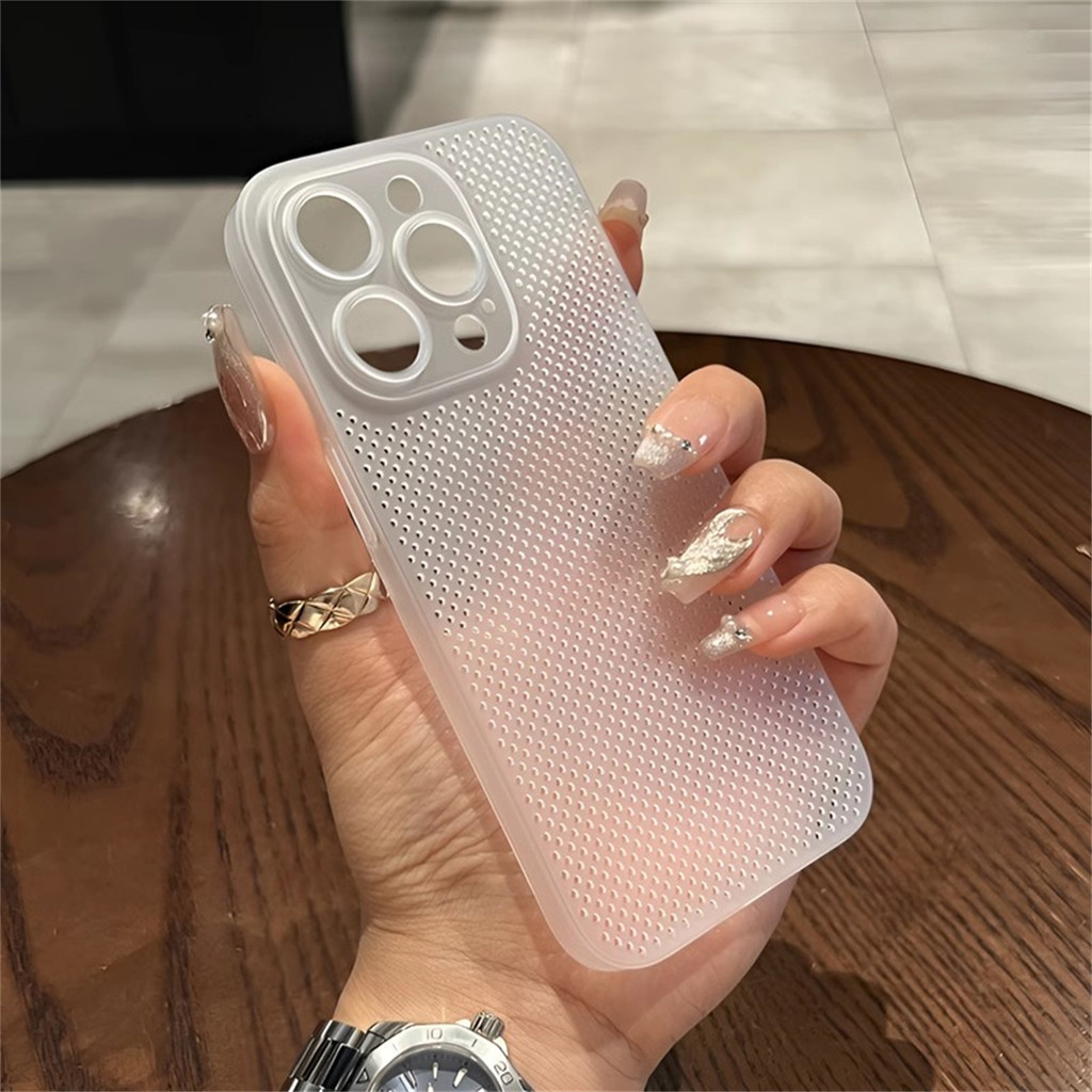 0.3 มม.ตาข่ายระบายความร้อนบางเฉียบกระจายความร้อนเคสโทรศัพท์สําหรับIPhone 15 Pro Max 11 12 13 14 Pro Max Plus Slimปลอกเคลือบกันกระแทก
