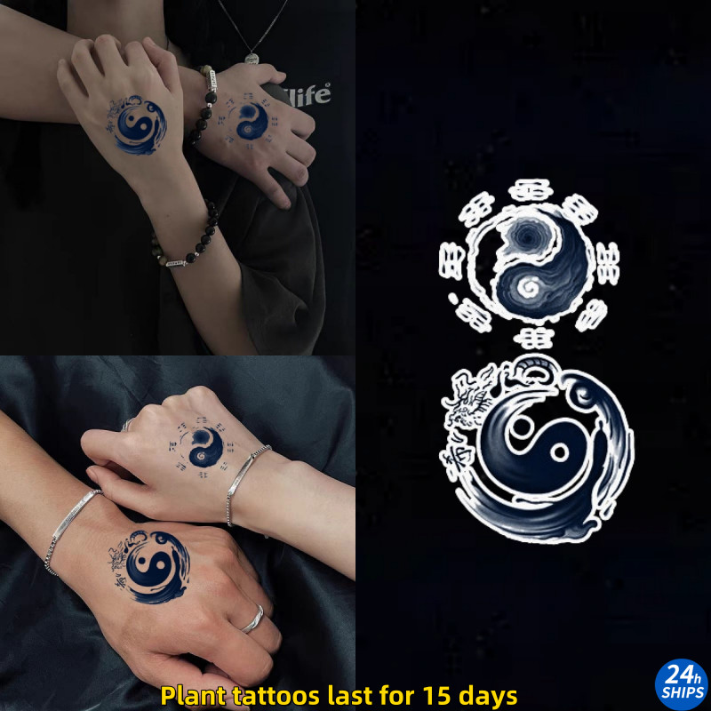 แทททูลายไทเก็กน่ารักสาวข้อมือพืชสติกเกอร์รอยสักกันน้ําติดทนนาน15วันสักปลอมชั่วคราว