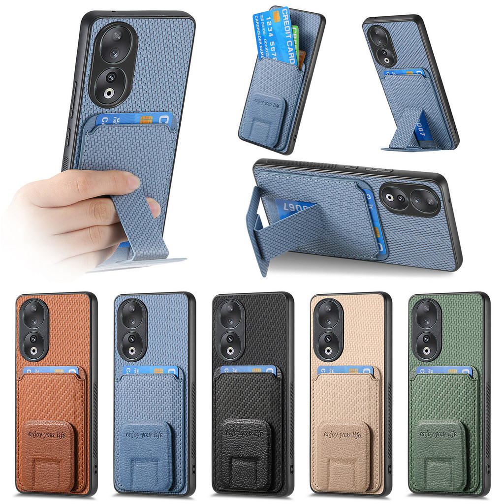 ยืนเคสโทรศัพท์ Huawei Honor 400 300 Ultra 200 Lite 100 90 80 SE 70 X9D ช่องใส่การ์ดปลอกแม่เหล็กดึงดู