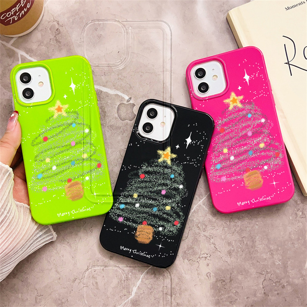 เคส for iphone 17 Air 8 7 Plus XR 13 11 15 12 14 Pro Max X XS Max SE 2020 ต้นคริสต์มาส เคสโทรศัพท์มือถือ ซิลิโคนอ่อนนุ่ม - รูปที่ 4