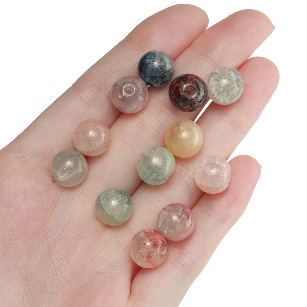 St. kunkka 20-50 ชิ้นลูกปัดแก้ว 10 มิลลิเมตรรอยเปื้อนลูกปัดดอกไม้สําหรับเครื่องประดับ DIY ทําสร้อยคอสร้อยข้อมือ - รูปที่ 6