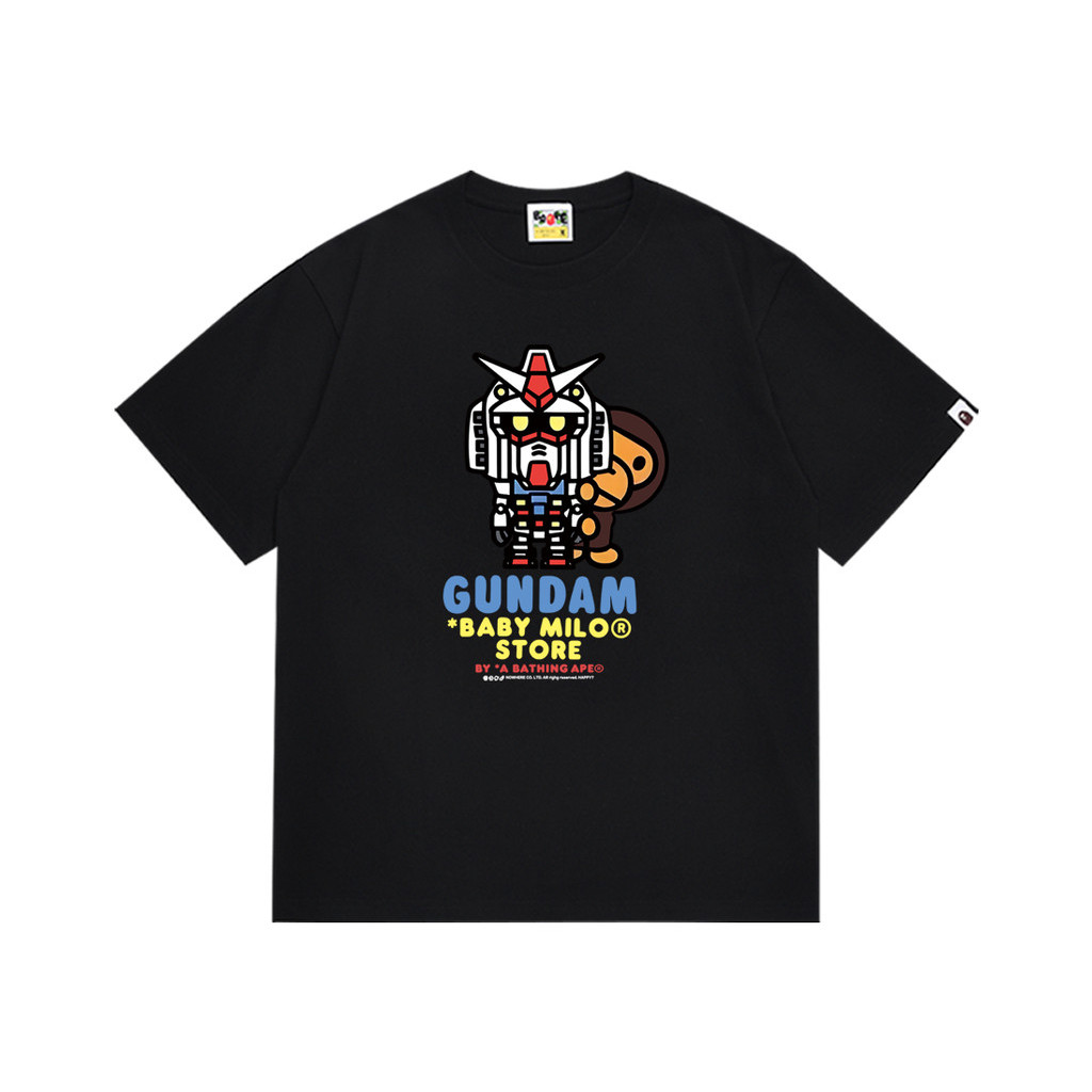 เบ๊บ- เสื้อยืดลําลองทรงหลวมแฟชั่นแขนสั้นสําหรับผู้ชายและผู้หญิง