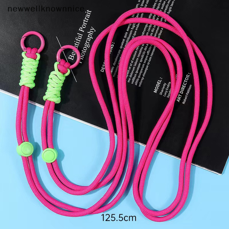 Newwellknownnice Lanyard Cross-body สายคล้องไหล่พวงกุญแจ Key แหวนเชือกถักปรับได้เปลี่ยน Patch สําหรับโทรศัพท์มือถือ Accessorie TH