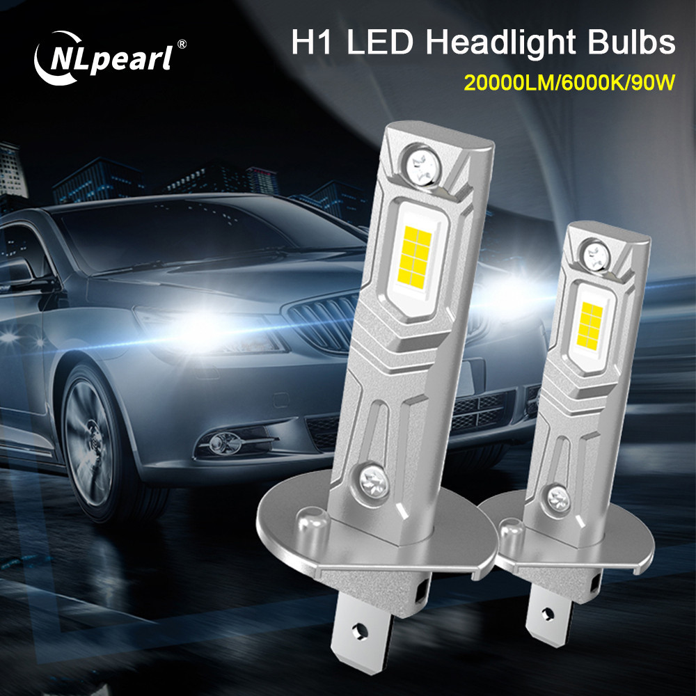 Nlpearl 2 ชิ้น 20000LM H1 H3 LED M6 หลอดไฟหน้า H1 LED Canbus LED หมอก Fanless ไร้สาย Mini ขนาด 90 วัตต์โคมไฟอัตโนมัติ 12 โวลต์ 6000 พันสีขาว