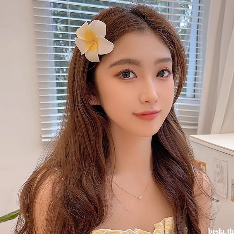 besla.th สไตล์ฮาวาย เลียนแบบ ไข่ ดอกไม้ กิ๊บติดผม วันหยุด ดอกไม้ HairpinCOD