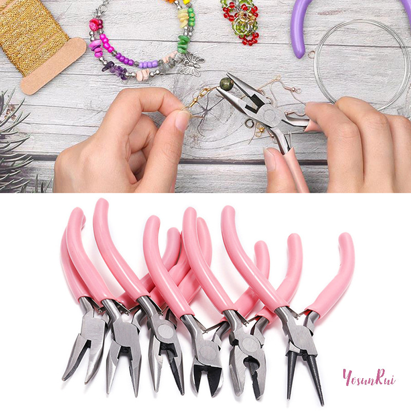 Yosunrui] คีมขนาดเล็กเส้นทแยงมุมรอบ Bent จมูก Handcraft Beading ฉนวนคีมตัดสําหรับเครื่องประดับทําเครื่องมือใหม่