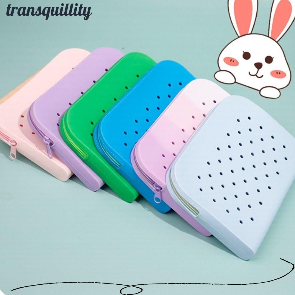 กระเป๋าปากกา TRANSQUILLITY, ดินสอความจุขนาดใหญ่ DIY, ซิลิโคนมัลติฟังก์ชั่นสกปรกทนเครื่องเขียน Organizer สํานักงานโรงเรียน