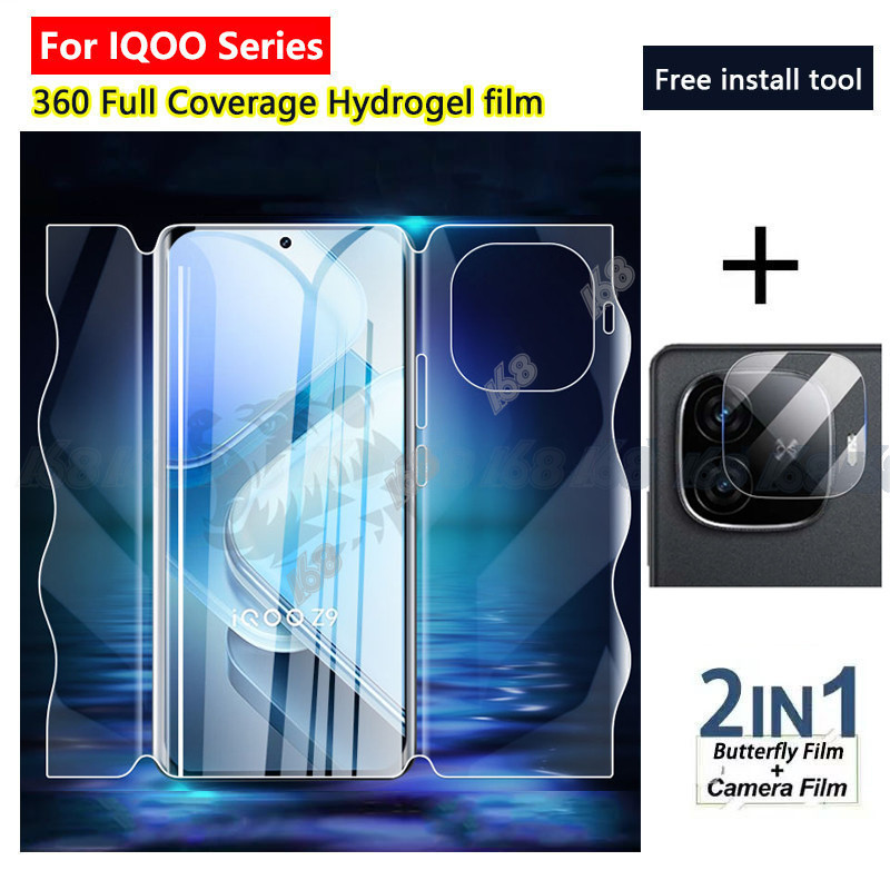 ฟิล์มไฮโดรเจล iQOO Z9 13 5G ตัวป้องกันหน้าจอ iQOO Z9 Turbo ฟิล์มไฮโดรเจลแบบด้าน 360 ความคุ้มครองเต็มรูปแบบสําหรับฟิล์มผีเสื้อหน้าจอโค้ง ตัวป้องกันกล้องกระจก