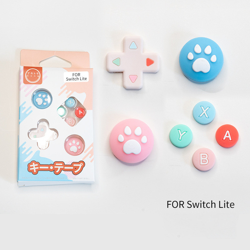 ชุดสติ๊กเกอร์ปุ่มหมวกโยกซิลิโคน ABXY สําหรับ funda switch lite จอยสติ๊กหมวก Cross Direction ฝาครอบป้องกันอุปกรณ์เสริมเกม