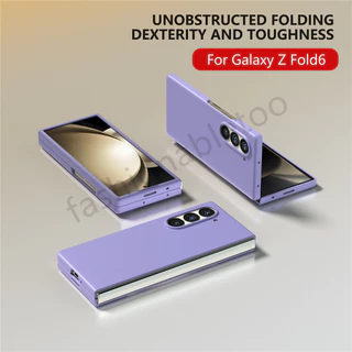 ปลอกสีทึบสําหรับ Samsung Galaxy Z พับ 7 6 5 4 3 Fold7 Fold6 Fold5 ZFold7 ZFold6 ZFold5 ZFold4 ZFold3 ปลอก Macaron ผิวรู้สึกพับกันกระแทกป้องกันปกหลัง
