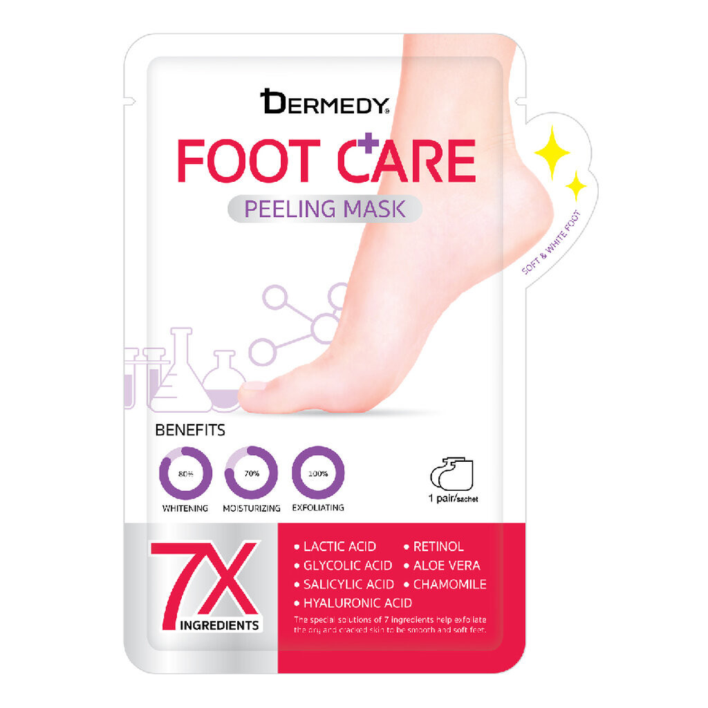 Dermedy เดอร์มีดี ฟุต แคร์ พีลลิ่ง มาสก์ 1 คู่ มาสก์เท้า ถุงเท้ามาสก์ พอกผิว ผลัดเซลล์ผิว ราคา ถูกที่สุด ดีลบีเคเค แกลเลอรีภาพที่ 2