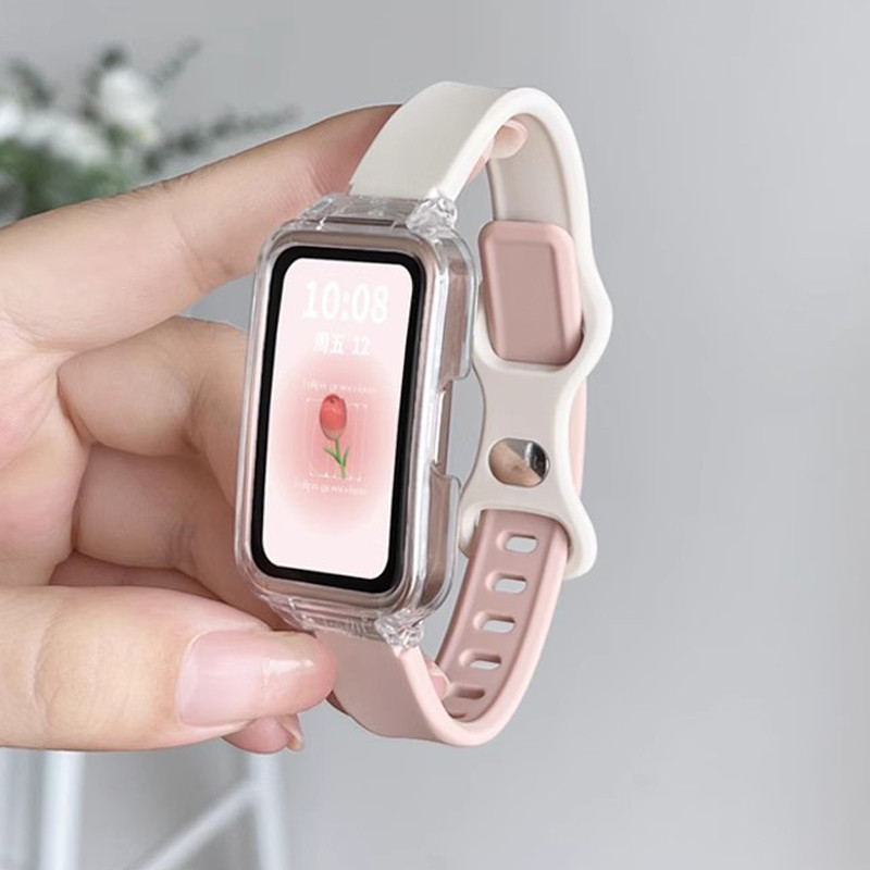 เคสซิลิโคนสําหรับ Huawei Band 11 pro / 11 / 10 / 9 / 8 / 7 / 6 / 6Pro สายรัดข้อมือเปลี่ยนกีฬา Bracelect สําหรับ Honor Band 10 9 7 6 อุปกรณ์เสริม
