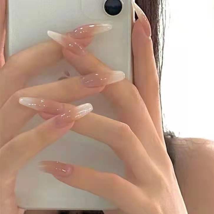 24 Long Nail Milky White เล็บปลอมออกแบบมาคู่กับกาวเยลลี่-X015