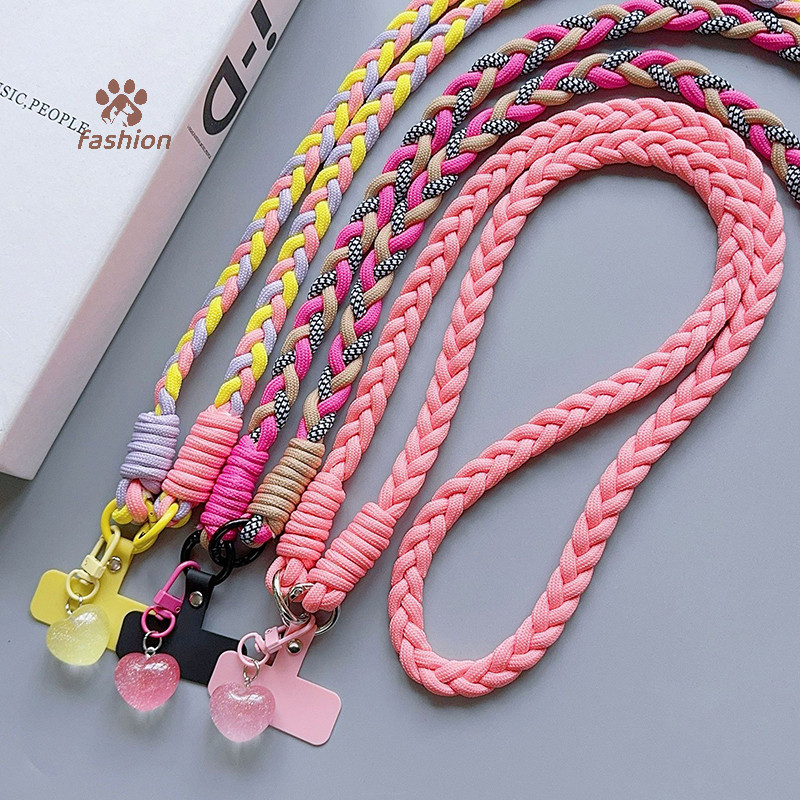 [แฟชั่น] สีสันป้องกันการสูญหายถักโทรศัพท์เชือกเส้นเล็กแฟชั่น กระเป๋าสะพายข้าง ถักทอสายโทรศัพท์ที่ถอดออกได้ กระเป๋าสะพายข้าง โทรศัพท์แขวนเชือก {ไทย}