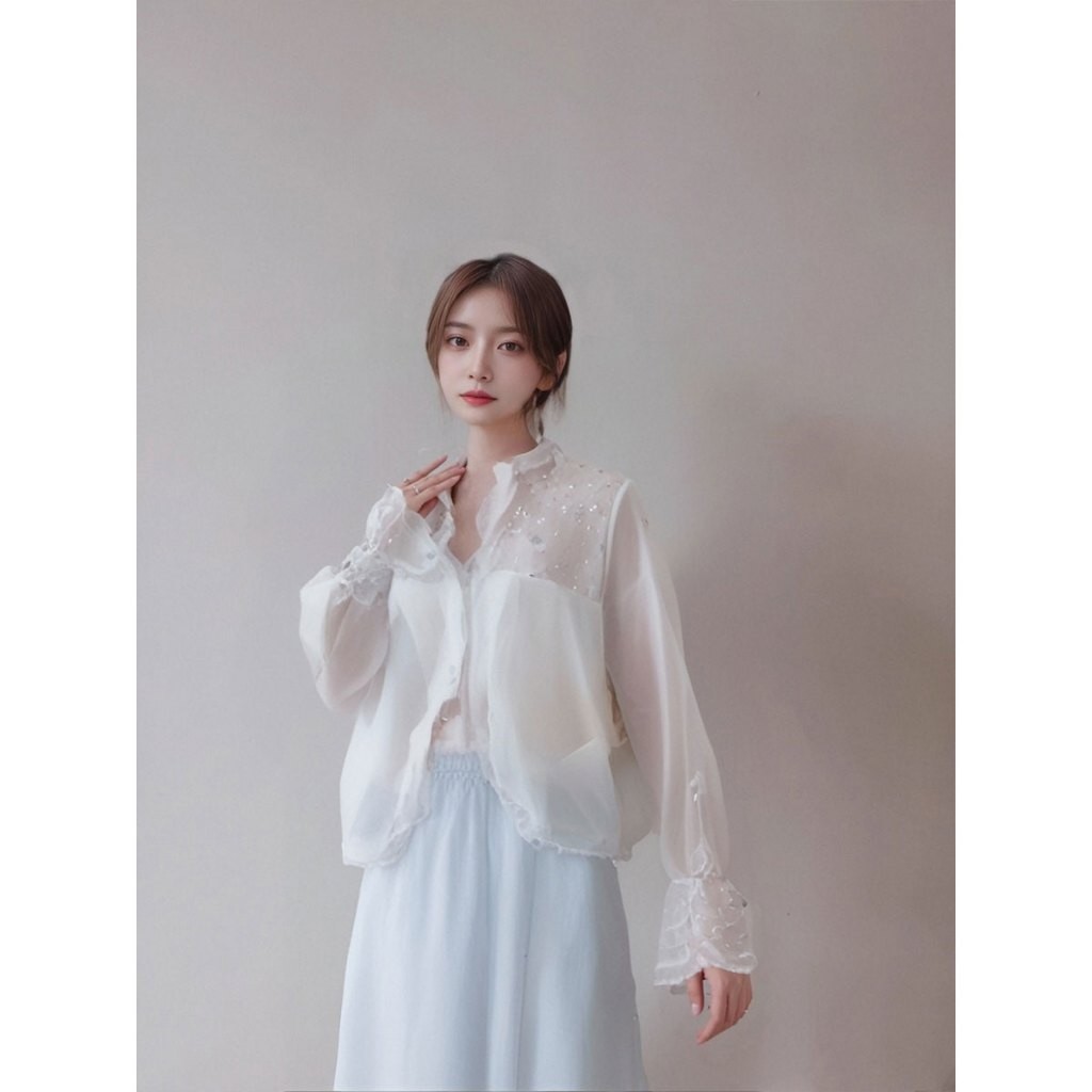 เสื้อคลุมผู้หญิงผ้าชีฟอง แฟชั่นฤดูร้อน เสื้อคลุมกันแดดสวมใส่สบาย - รูปที่ 3