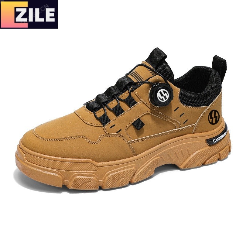 รองเท้าผู้ชายbreathable Workwearรองเท้าผู้ชายรองเท้าผ้าใบลําลองหนาSoled