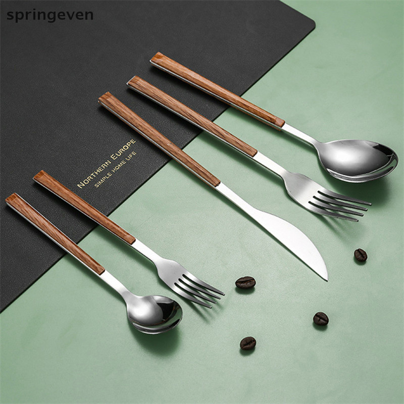 [springeven] 1 PC Handle ช้อนส้อมสแตนเลสช้อนส้อม Flatware เครื่องล้างจานปลอดภัยบนโต๊ะอาหารในครัวช้อนส้อมสต็อกใหม่