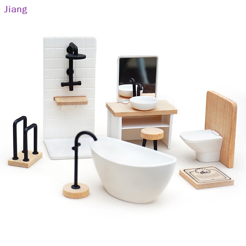 Jiang 1/12 ตุ๊กตาจําลองอ่างล้างหน้าอ่างห้องน้ํารุ่นตุ๊กตาห้องน้ําตกแต่งตุ๊กตาบ้านเฟอร์นิเจอร์ขนาดเล็กอุปกรณ์เสริม TH